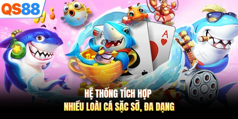 Hệ thống tích hợp nhiều loài cá sặc sỡ, đa dạng